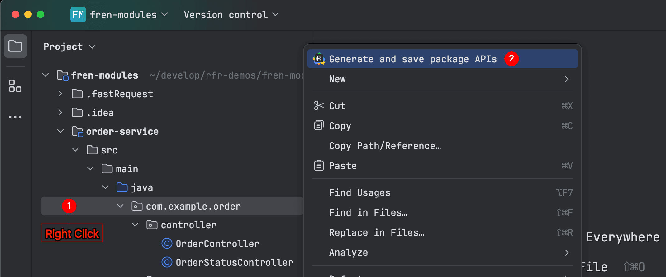 Generate APIs for a package