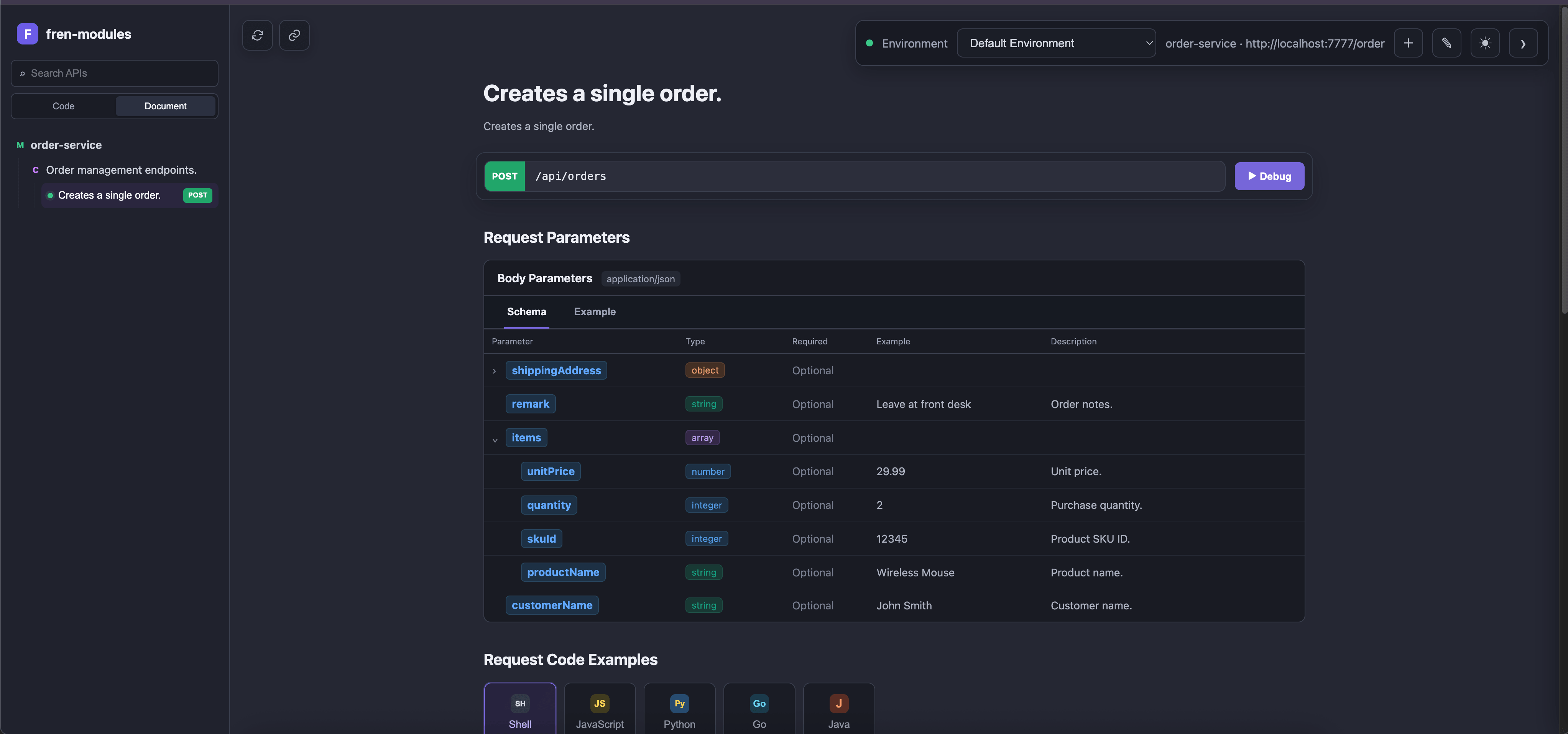 Online Document in a browser